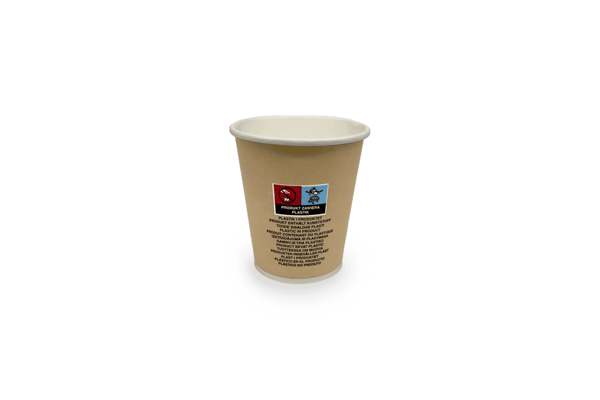 Kaffeebecher, Coffee to Go - 200ml braun - FUTURE SMART Verpackung2GO