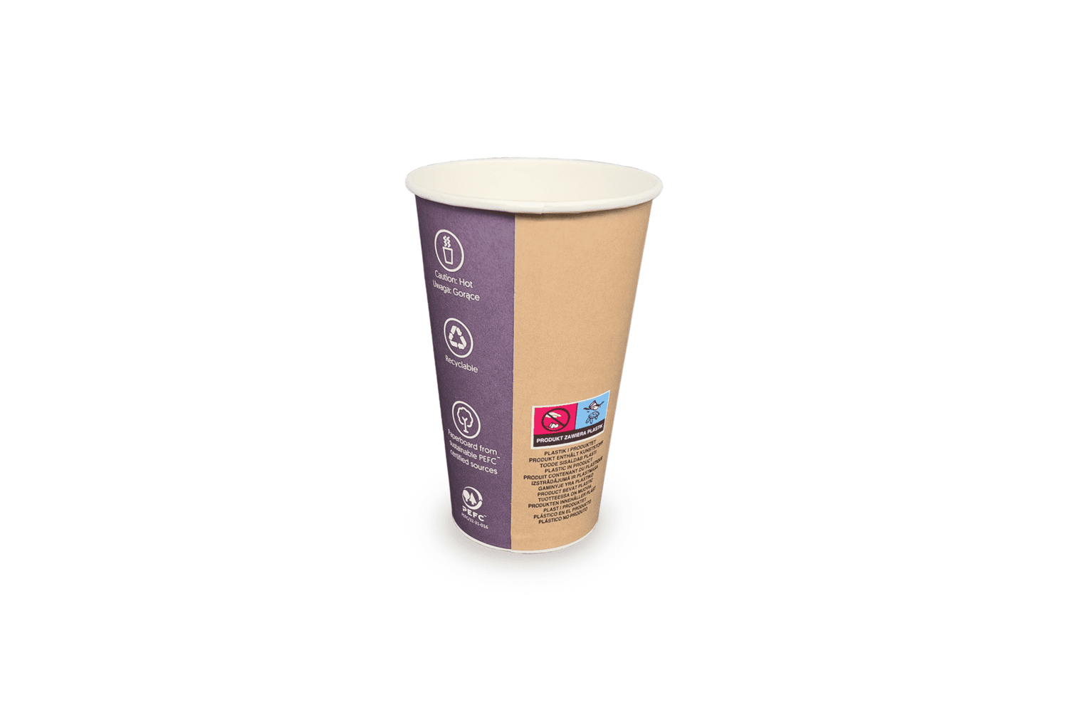 Kaffeebecher, Coffee to Go - 400ml braun Verpackung2Go