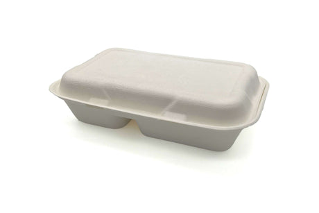 Menübox 2-geteilt Bagasse S01019 | Verpackung2Go