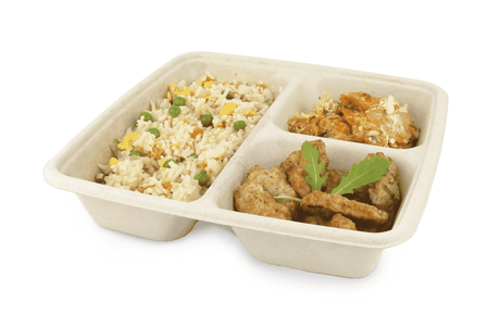 Verpackung2GoBEPULP Menüschale mit 3 Fächern