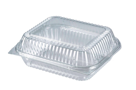 Transparente Plastikverpackung für Sushi Box V00502, rechteckig, ideal zur Präsentation und Aufbewahrung von frischem Sushi.