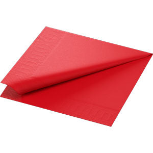 Tissue Serviette 40x40cm 3 lagig 1/4 rot Verpackung2Go