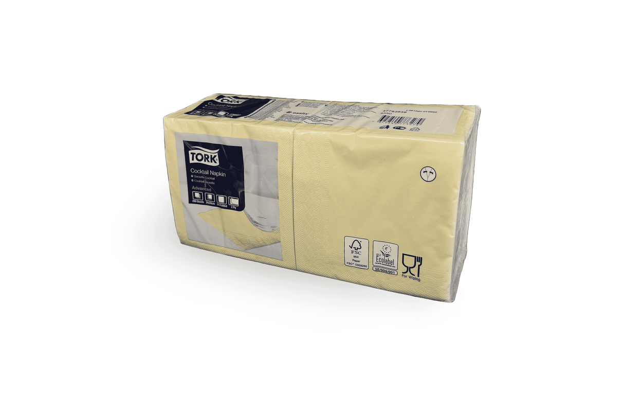 Cocktailservietten 24 x 24 ivory Verpackung2Go