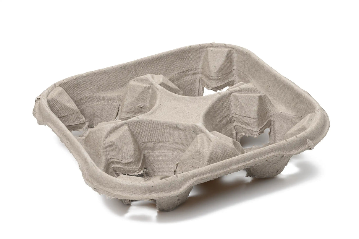Tragetablett aus Papier für 4 Becher Verpackung2Go