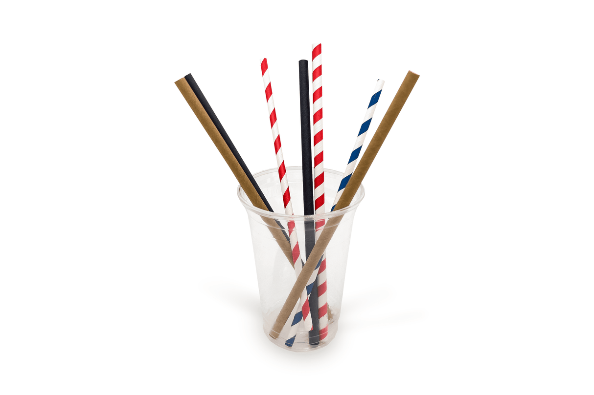 Papier - Strohhalme 23cm, ∅6mm, JUMBO Verpackung2Go