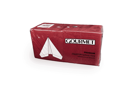 Cocktailservietten 24 x 24 bordeaux Verpackung2Go