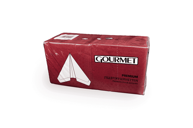 Cocktailservietten 24 x 24 bordeaux Verpackung2Go