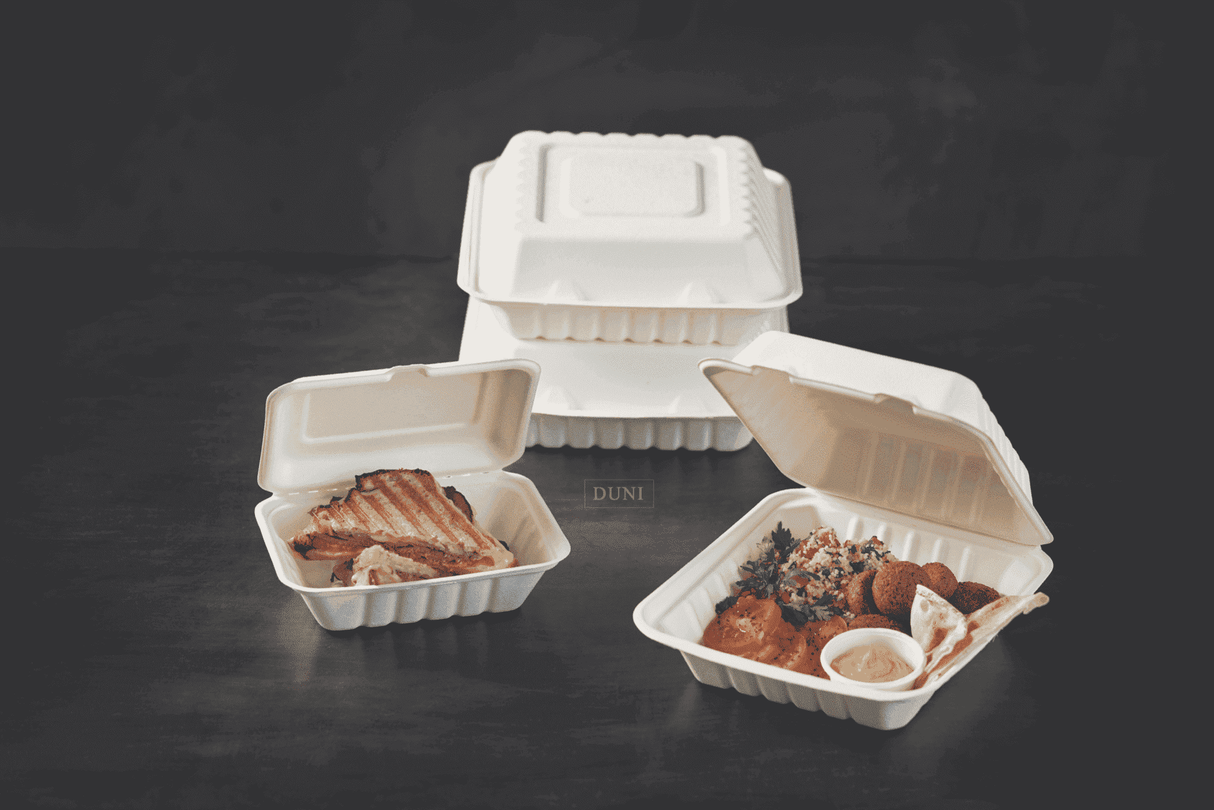 Verpackung2GoBio Burger Box Bagasse 16,2 x 15,2 x 8cm