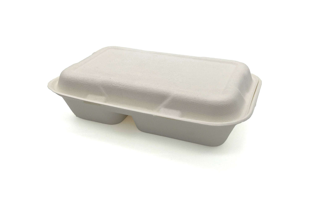 Menübox 2-geteilt Bagasse S01019 | Verpackung2Go