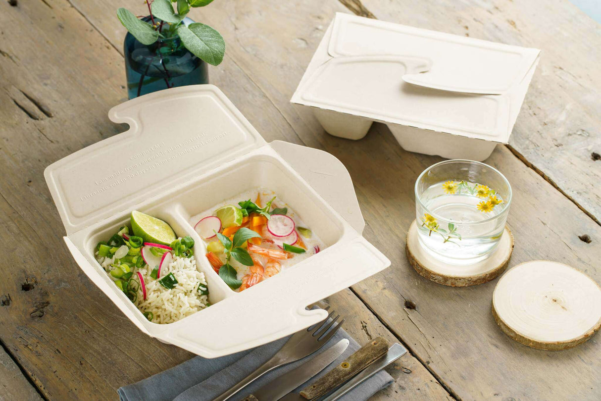 Verpackung2GoMeal Box To Go 800ml mit zwei Fächern