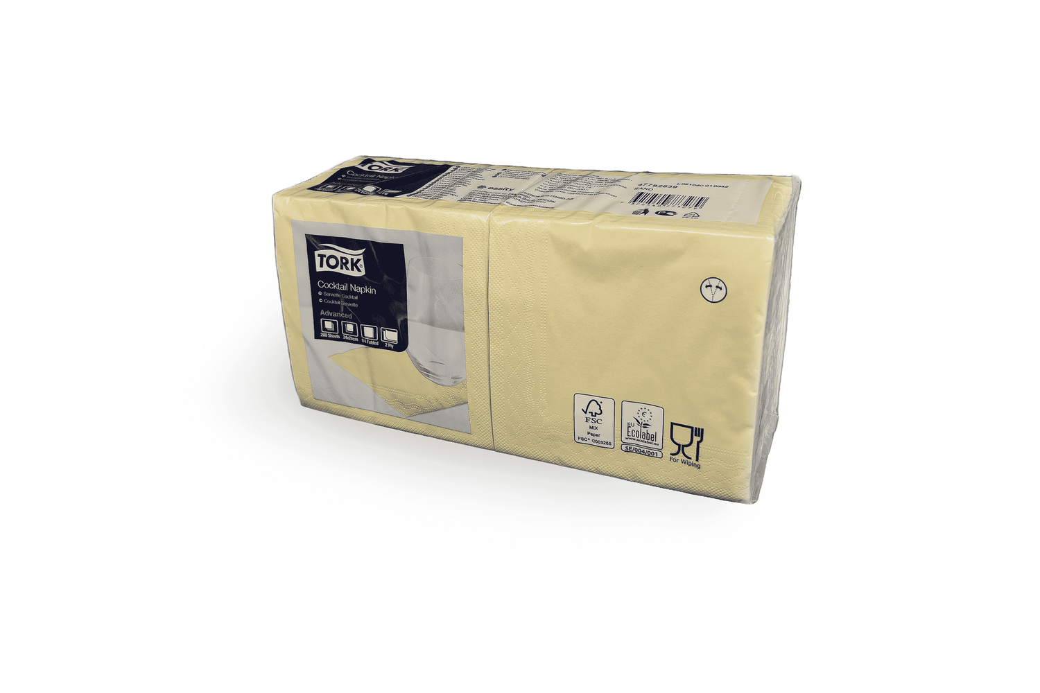 Cocktailservietten 24 x 24 ivory Verpackung2Go