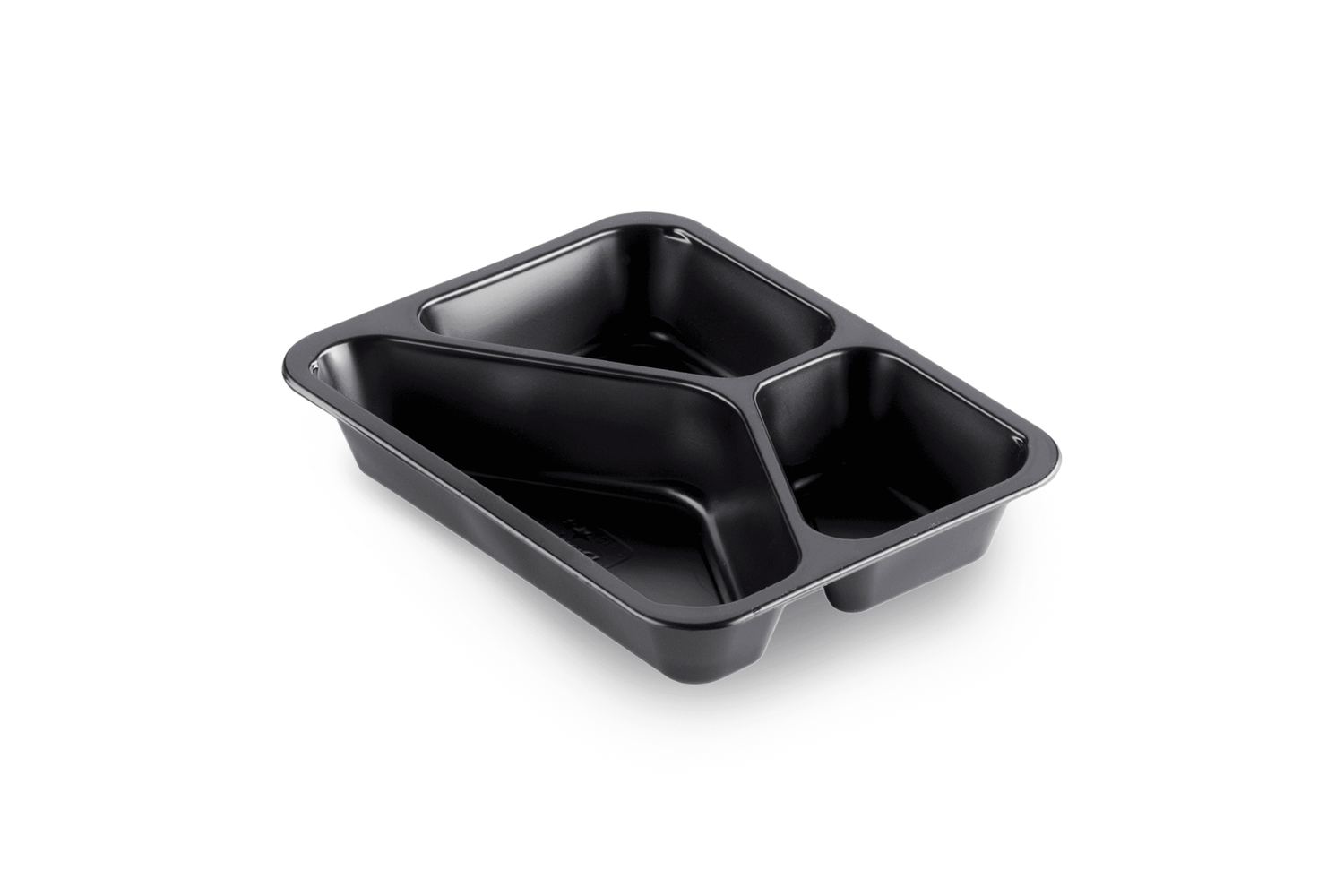 Siegelschale 3-geteilt | schwarz Verpackung2Go