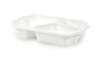 PP-Schale take - away 250 x 159 x 48 mm mit drei Fächern | weiß Verpackung2Go