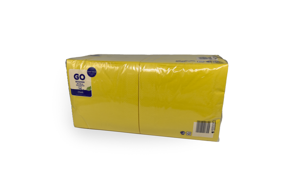 Tissue Serviette 40x40cm 3 lagig gelb Verpackung2Go
