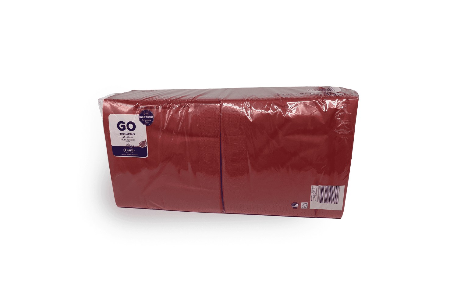 Tissue Serviette 40x40cm 3 lagig 1/4 rot Verpackung2Go