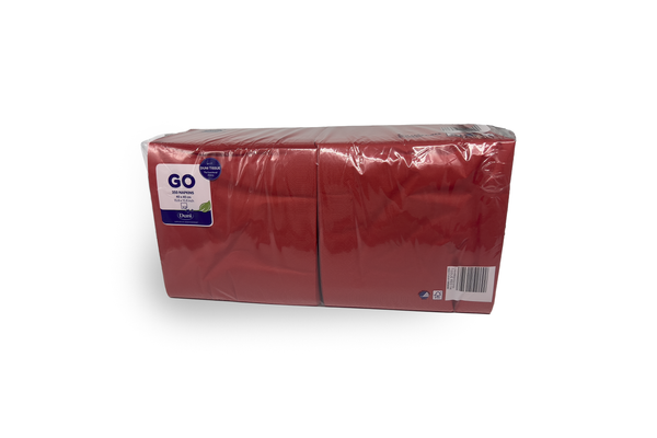 Tissue Serviette 40x40cm 3 lagig 1/4 rot Verpackung2Go