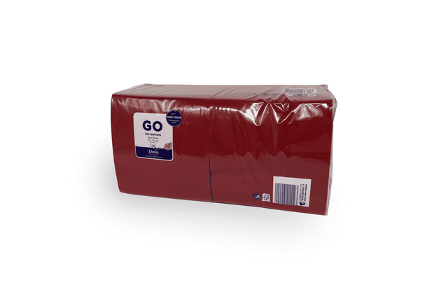 Tissue Serviette 33 x 33cm 1/4 bordeaux Verpackung2Go