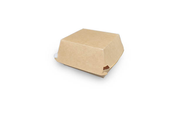 Verpackung2GoBurger Box 11,5 x 10,5 x 8cm, Kraftpapier, braun