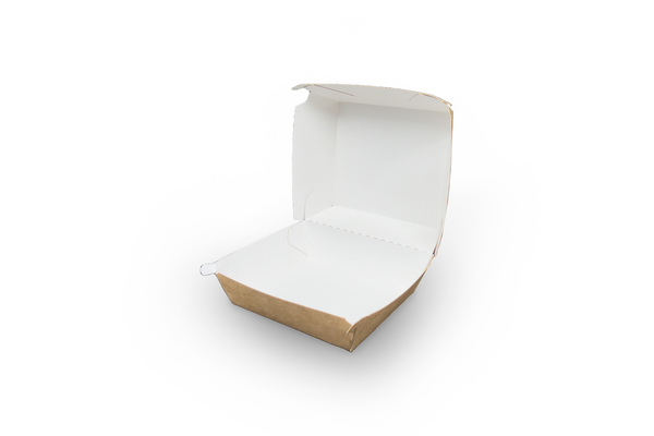 Verpackung2GoBurger Box 11,5 x 10,5 x 8cm, Kraftpapier, braun