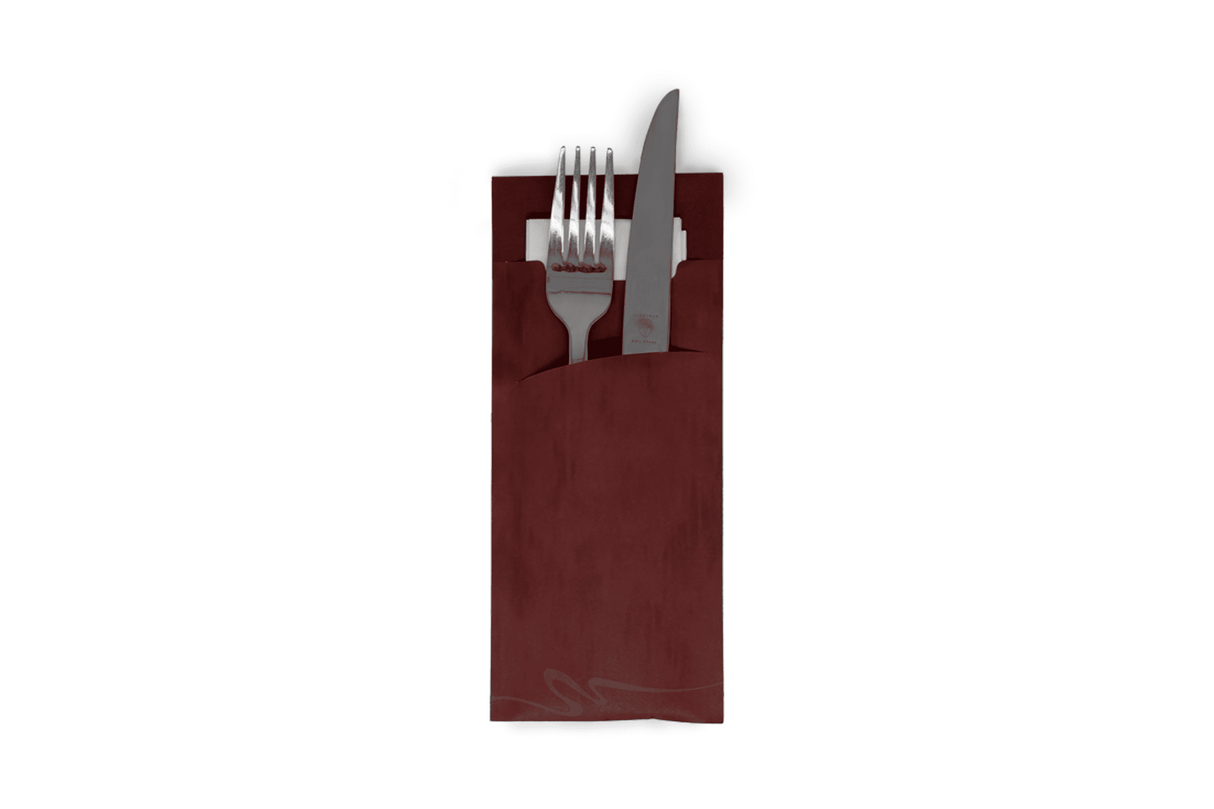 Serviettentasche bordeaux inklusiv Serviette (pochetto) Verpackung2Go