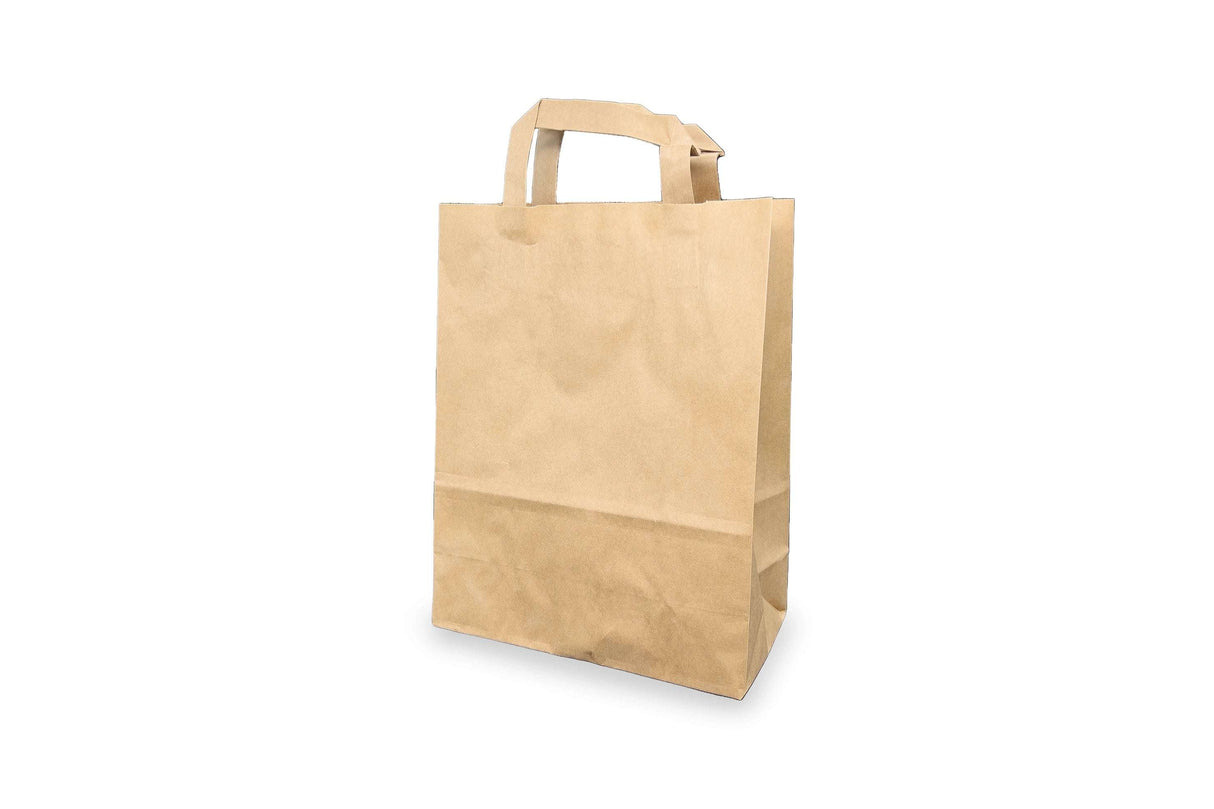 Papiertragetasche 22 + 10 x 28cm Braun Verpackung2Go